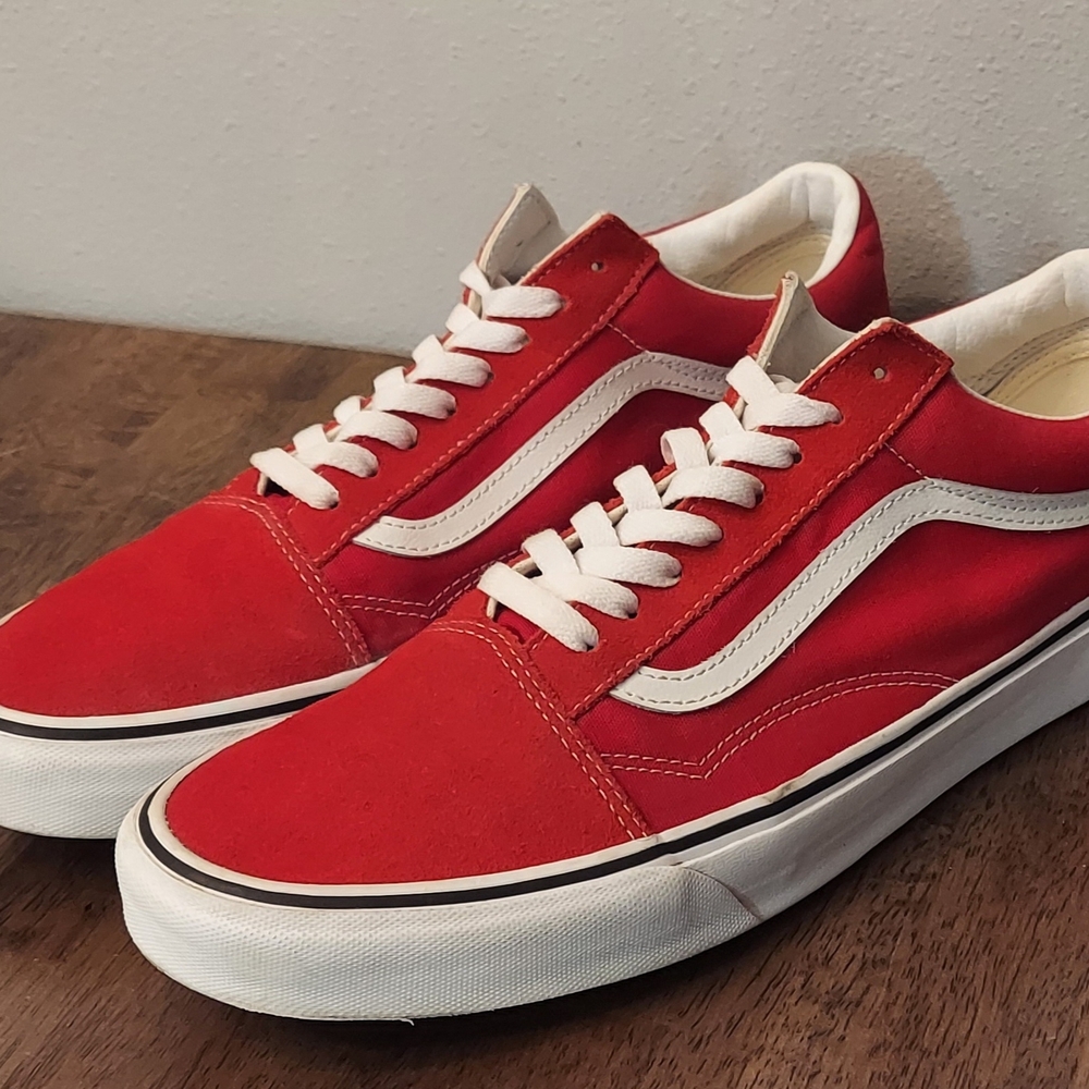 Vans Old Skool Off The Wall Men's Size 12 Red Canvas Sneakers. New, No Box.